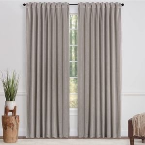 Light Gray Velvet Room Darkening 2-piece Curtain Panel Set